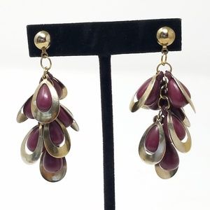 Vintage cluster pierced dangle earring